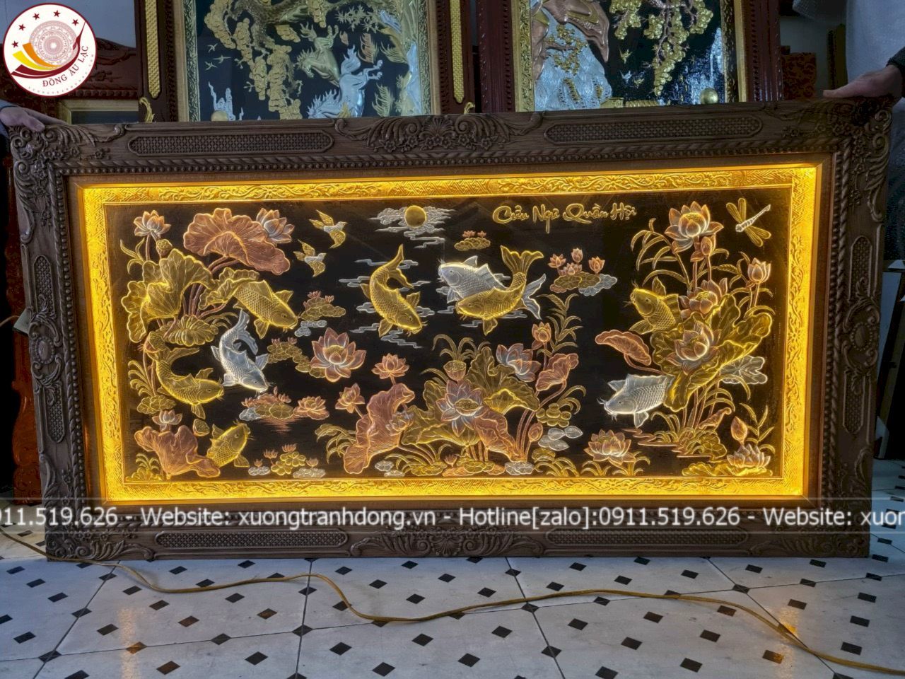 tranh cuu ngu quan hoi dong do dat vang bac khung duc 1m7x90cm xuong tranh dong