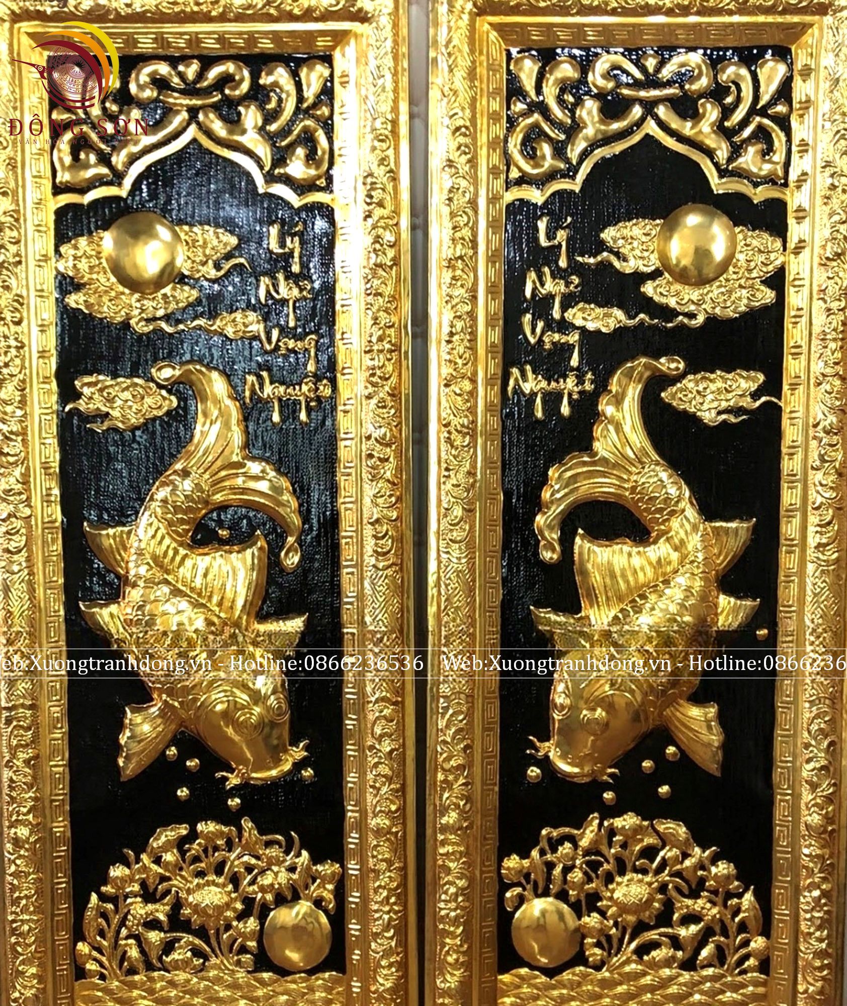 tranh ly ngu vong nguyet mau hoa van cach dieu bang dong kich thuoc 40x120cm khung dong