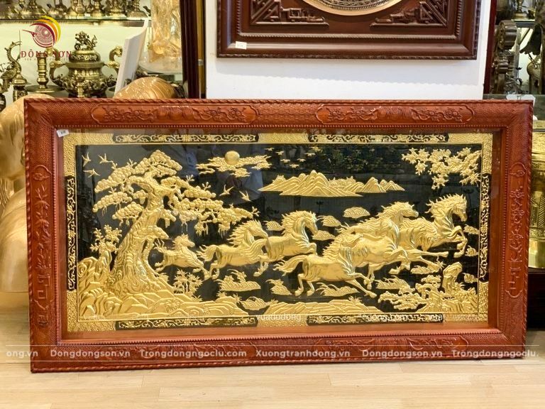 tranh ma dao thanh cong bang dong vang ma vang 24k kt 1m55x88cm