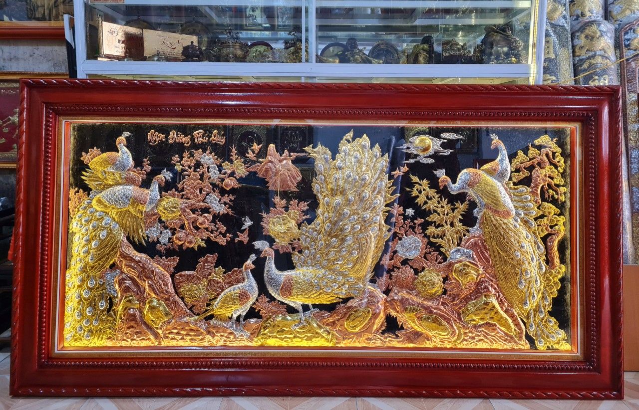 tranh ngoc duong phu quy dong do dat vang bac kich thuoc 2m3x1m2