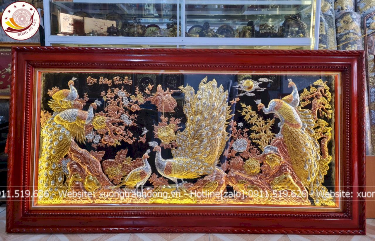 tranh ngoc duong phu quy dong do dat vang bac kich thuoc 2m3x1m2