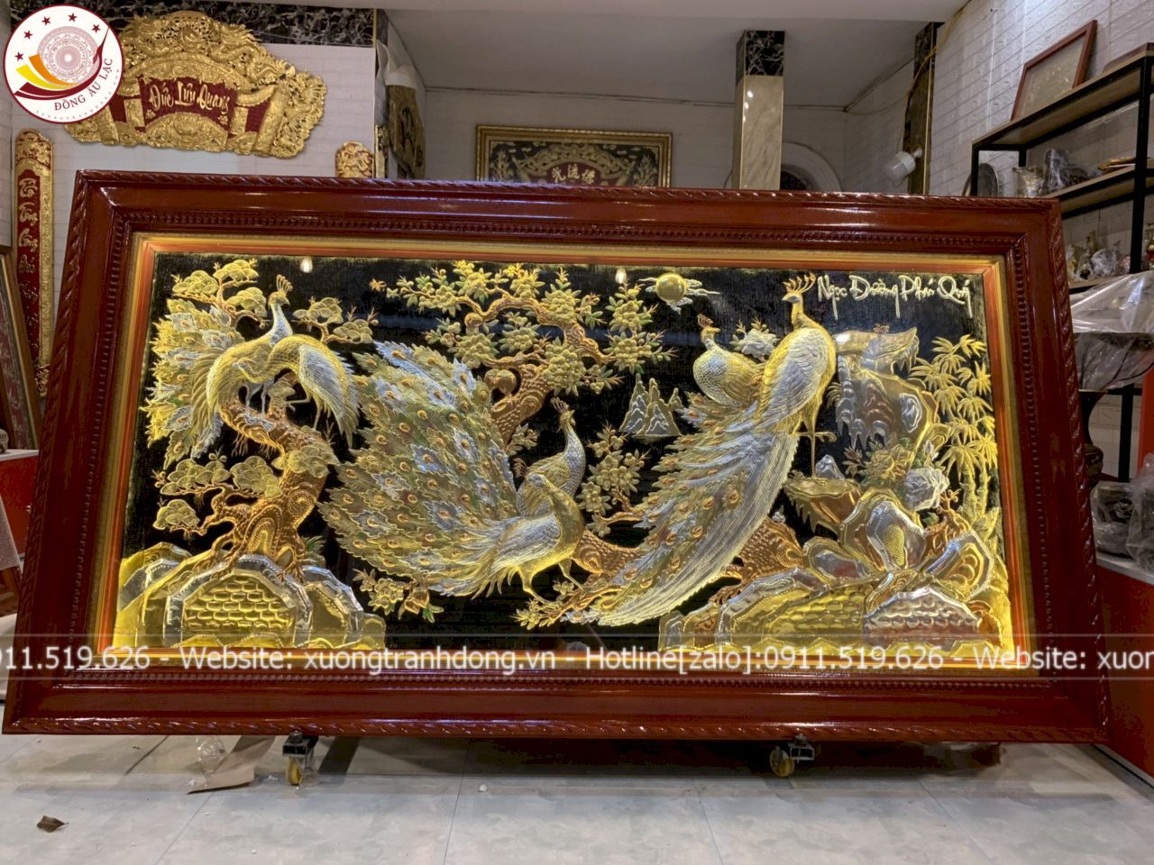 tranh ngoc duong phu quy dong vang dat vang bac kich thuoc 2m3x1m2