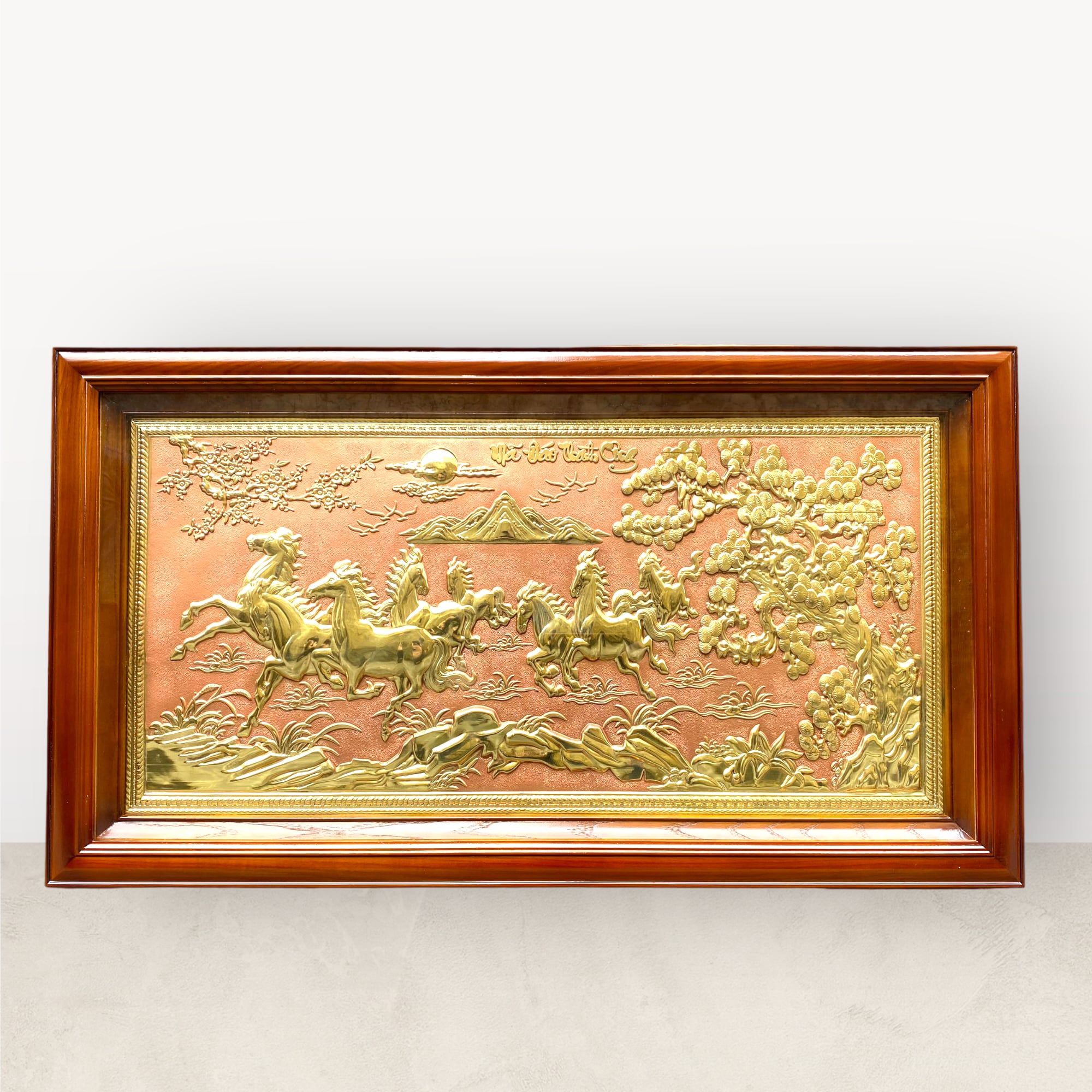tranh qua tang ma dao thanh cong dong vang nen hong kich thuoc 50x90cm xuong tranh dong