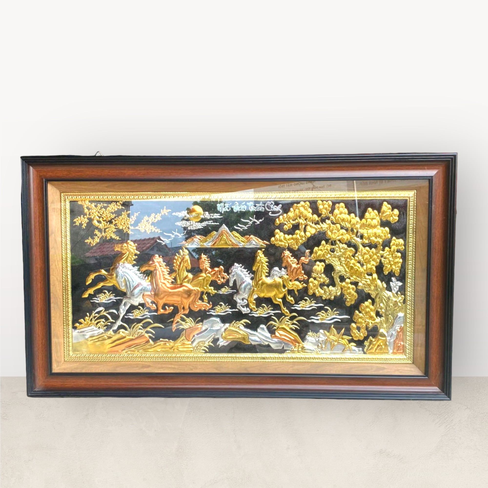 tranh qua tang ma dao thanh cong dong vang dat vang bac kich thuoc 52x92cm xuong tranh dong