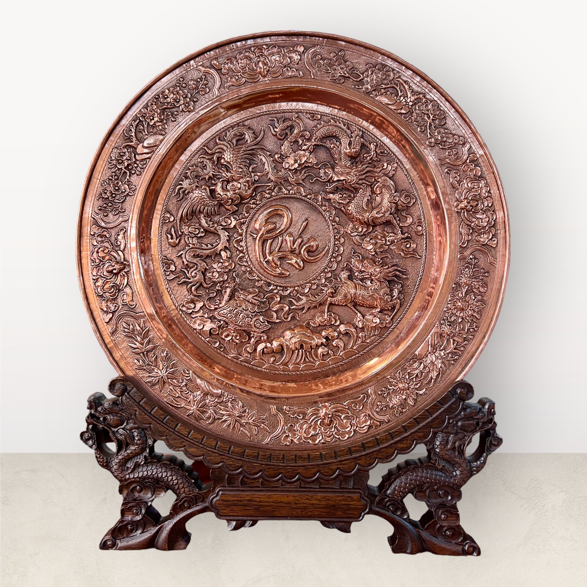 tranh qua tang hoa sen tranh mam tu linh de ban dong do duong kinh 35cm xuong tranh dong