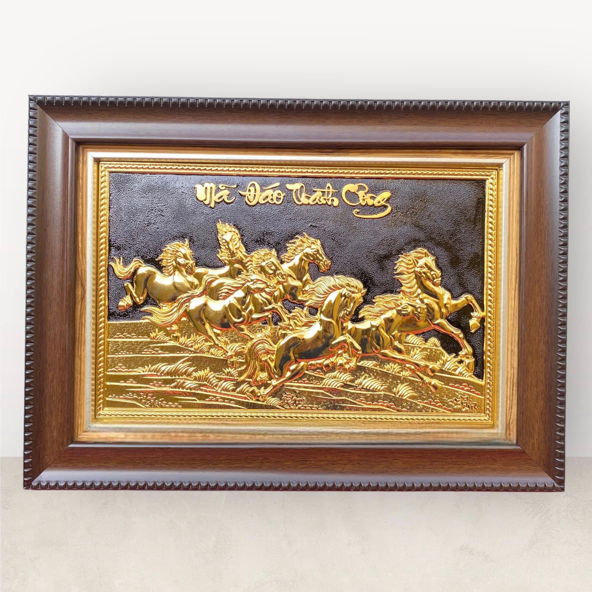 tranh qua tang ma dao thanh cong dong vang ma vang 24k nen den kich thuoc 28x38cm xuong tranh dong