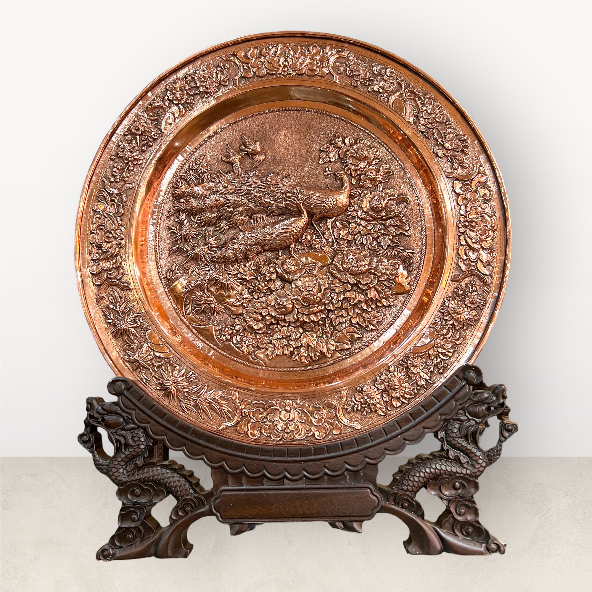 tranh qua tang hoa sen tranh mam de ban dong do duong kinh 35cm phu quy man duong xuong tranh dong