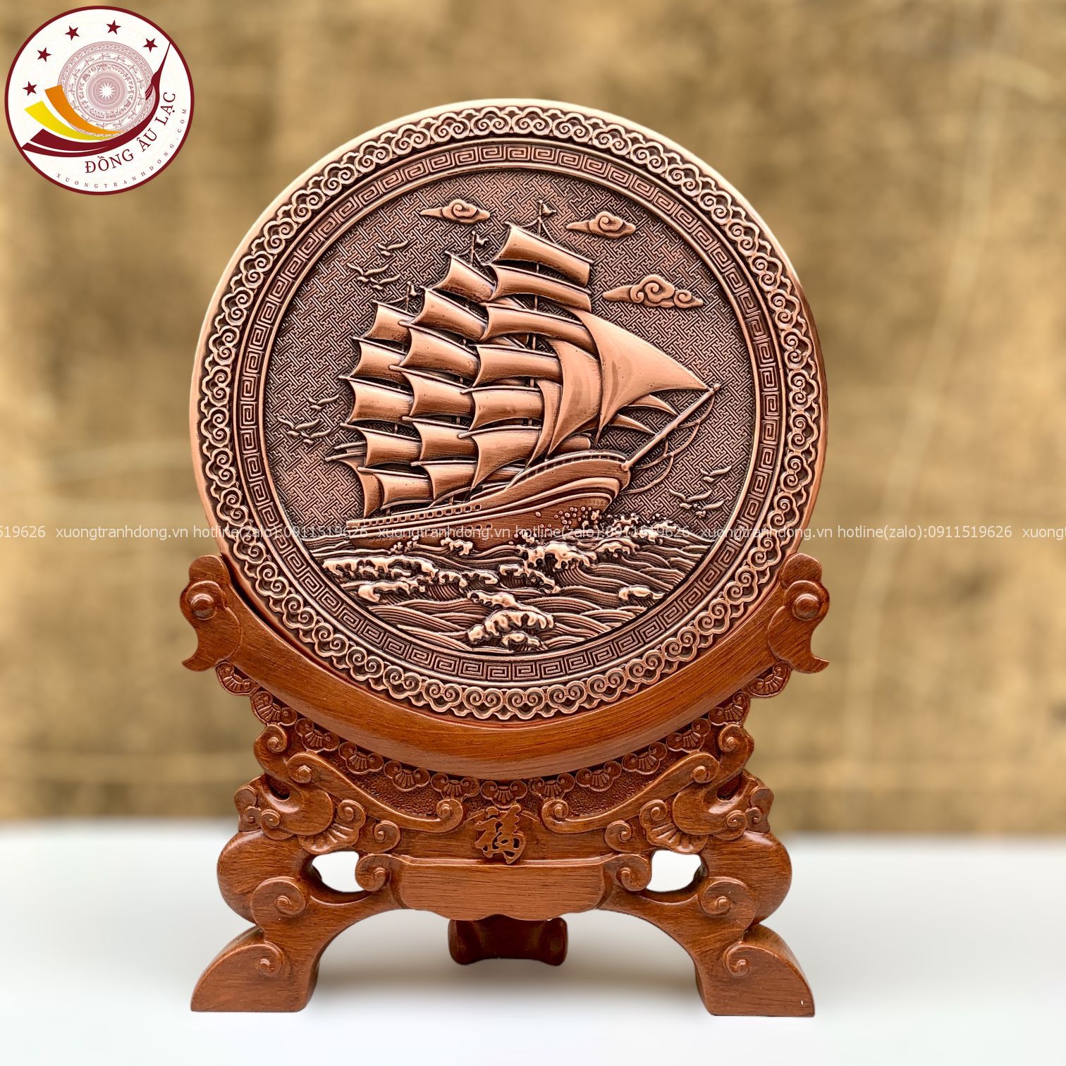 tranh qua tang thuan buom xuoi gio de ban dong do duong kinh 26cm de go cam xuong tranh dong