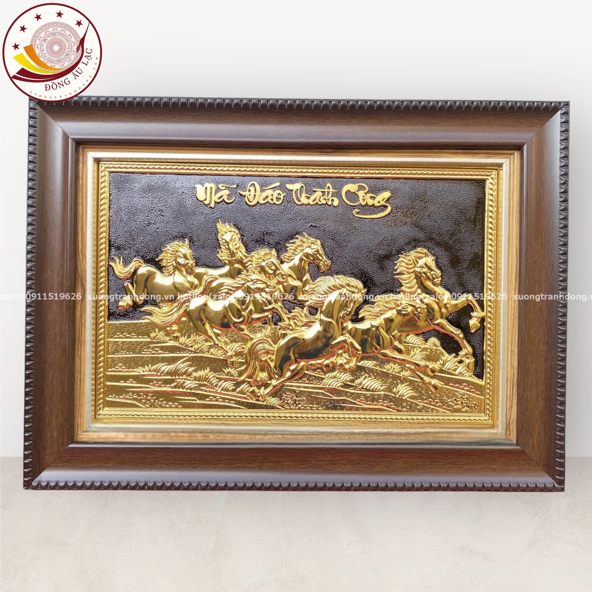 tranh qua tang ma dao thanh cong dong vang ma vang 24k nen den kich thuoc 28x38cm xuong tranh dong