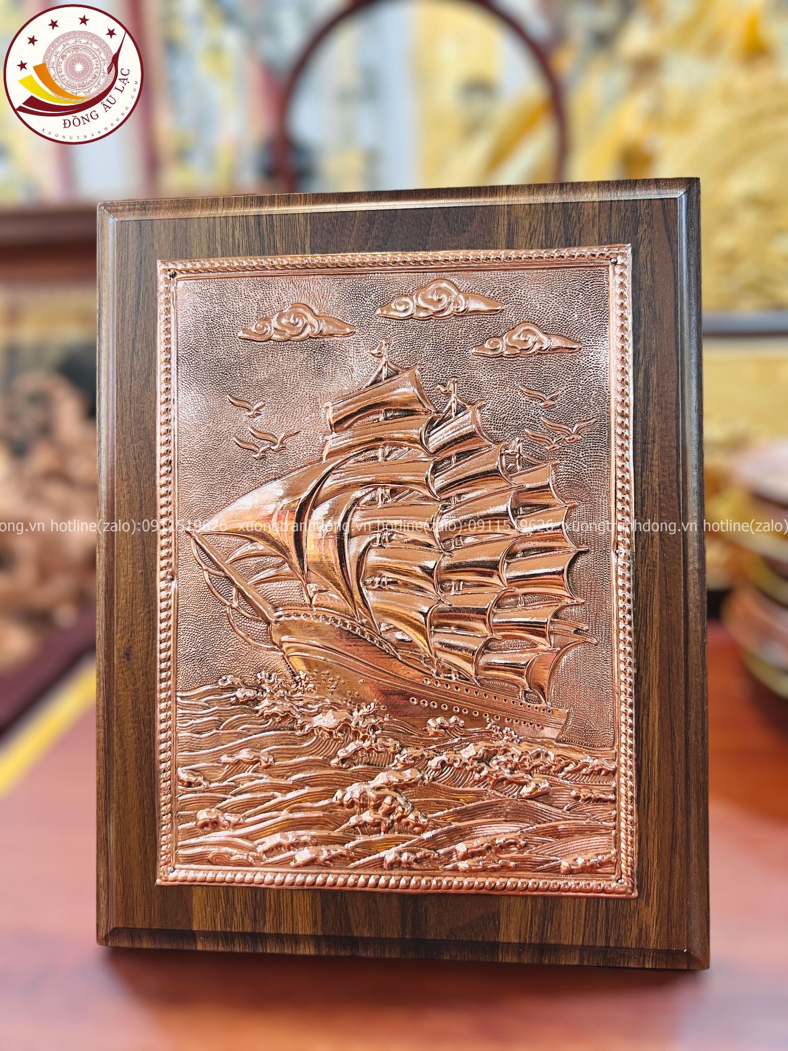 tranh qua tang thuan buom xuoi gio dong do kich thuoc 20x25cm mau 1 xuong tranh dong