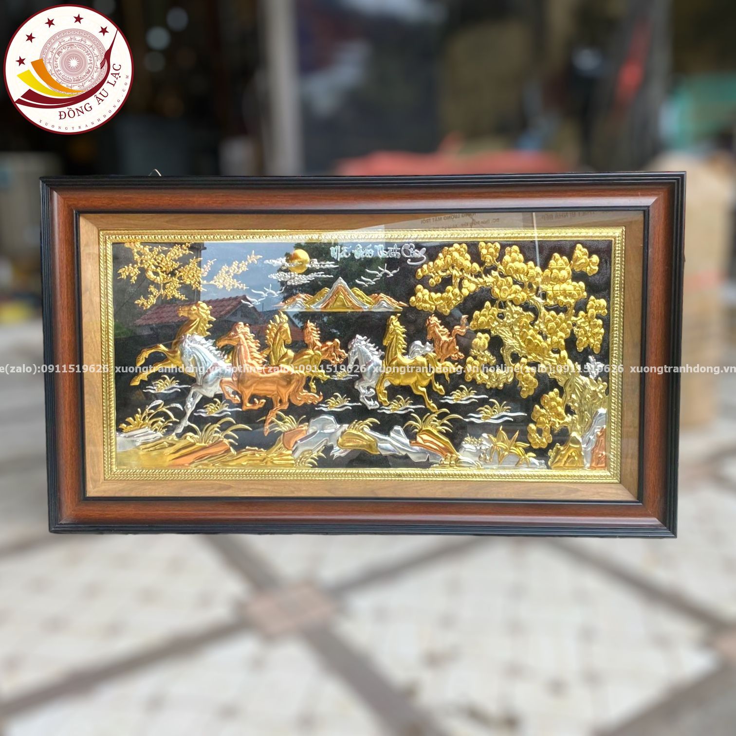 tranh qua tang ma dao thanh cong dong vang dat vang bac kich thuoc 52x92cm xuong tranh dong