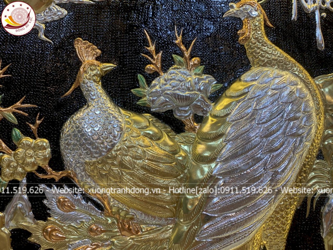 tranh ngoc duong phu quy dong vang dat vang bac kich thuoc 2m3x1m2