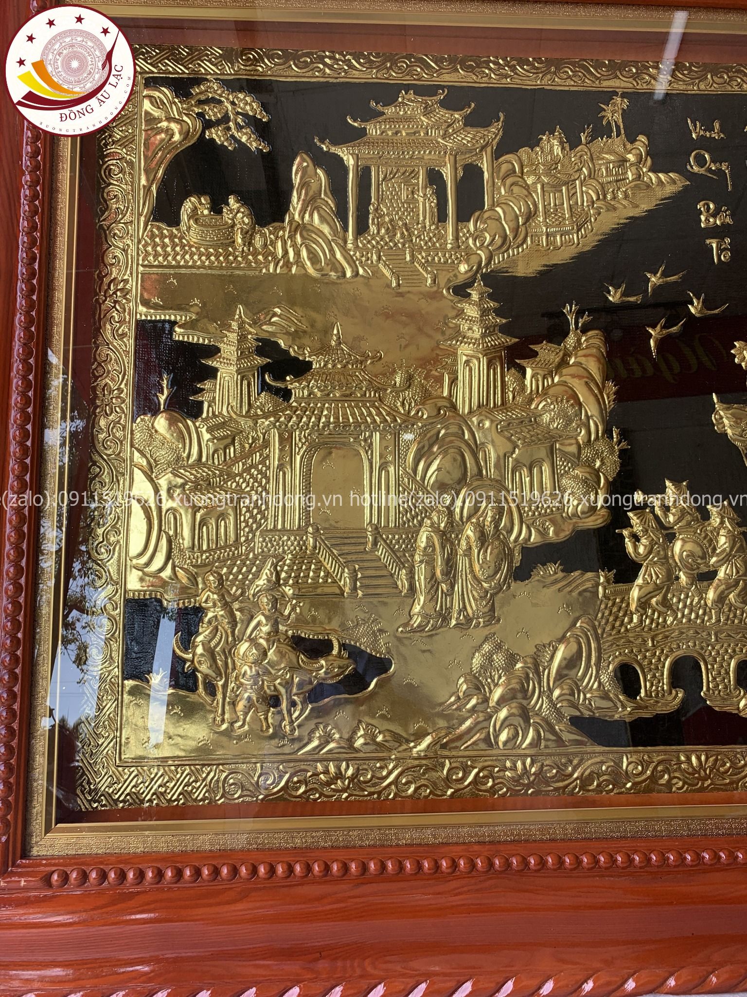 tranh vinh quy bai to dong vang dat vang kich thuoc 2m30x1m20 xuong tranh dong