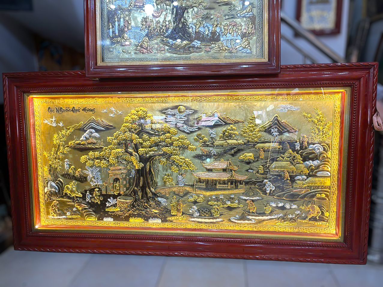 tranh coi nguon que huong bang dong vang dat vang bac kt 2m3x1m2