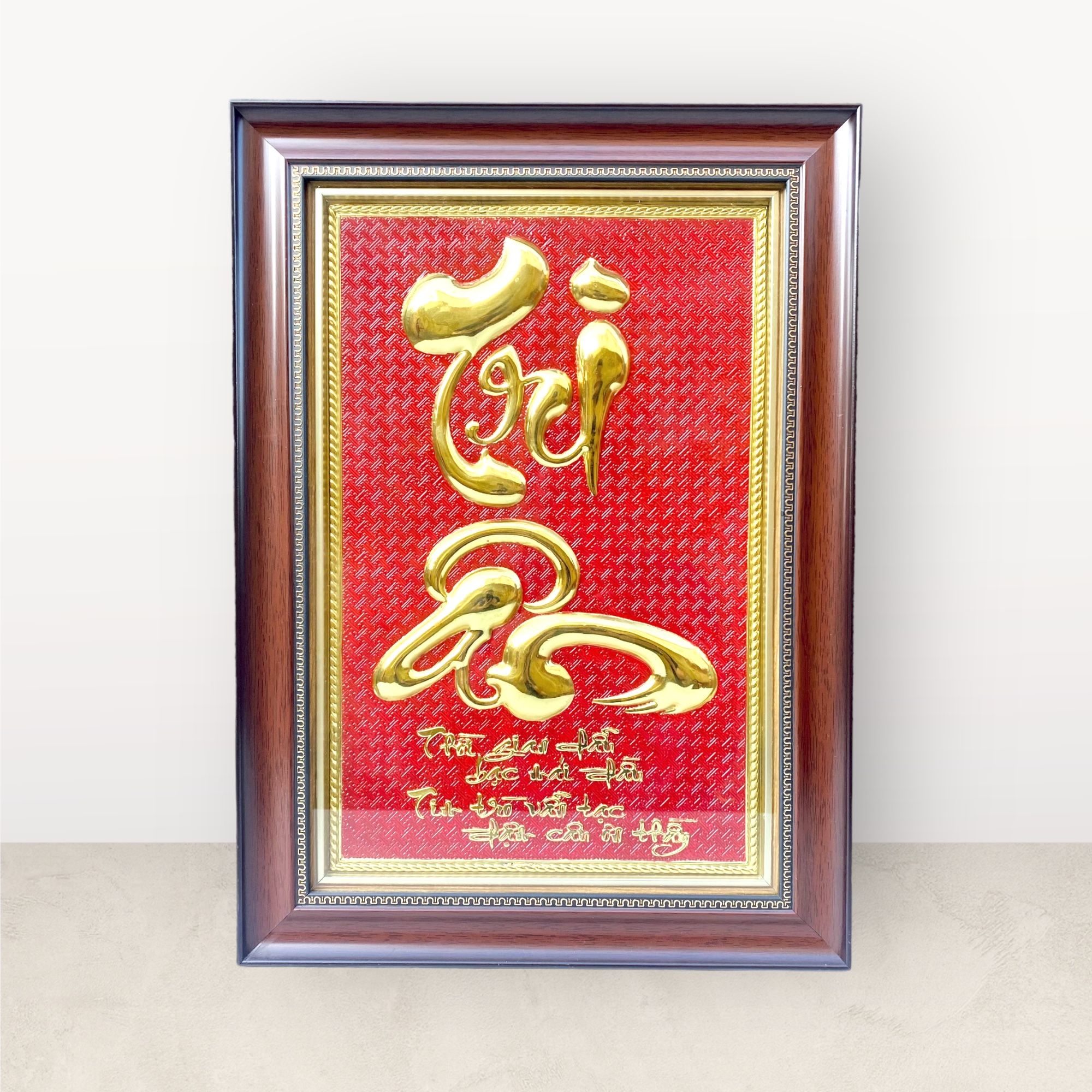 tranh qua tang chu tri an bang dong vang kich thuoc 28x38cm xuong tranh dong