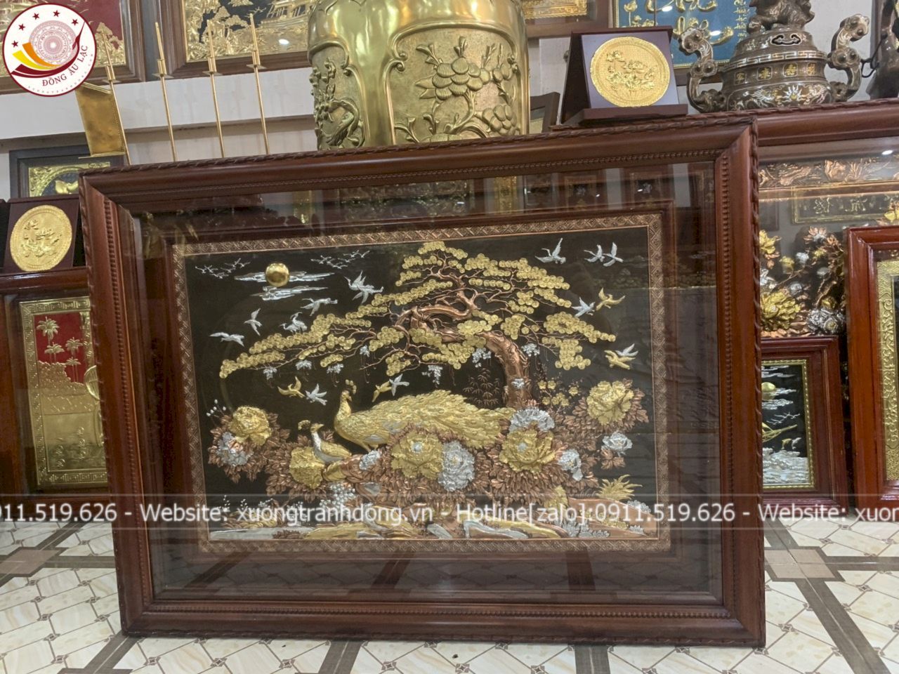 tranh vinh hoa phu quy bang dong do dat vang bac kich thuoc 1m27x88cm xuong tranh dong