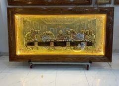 tranh bua tiec ly dong vang dat diem vang bac 1m7x90cm xuong tranh dong