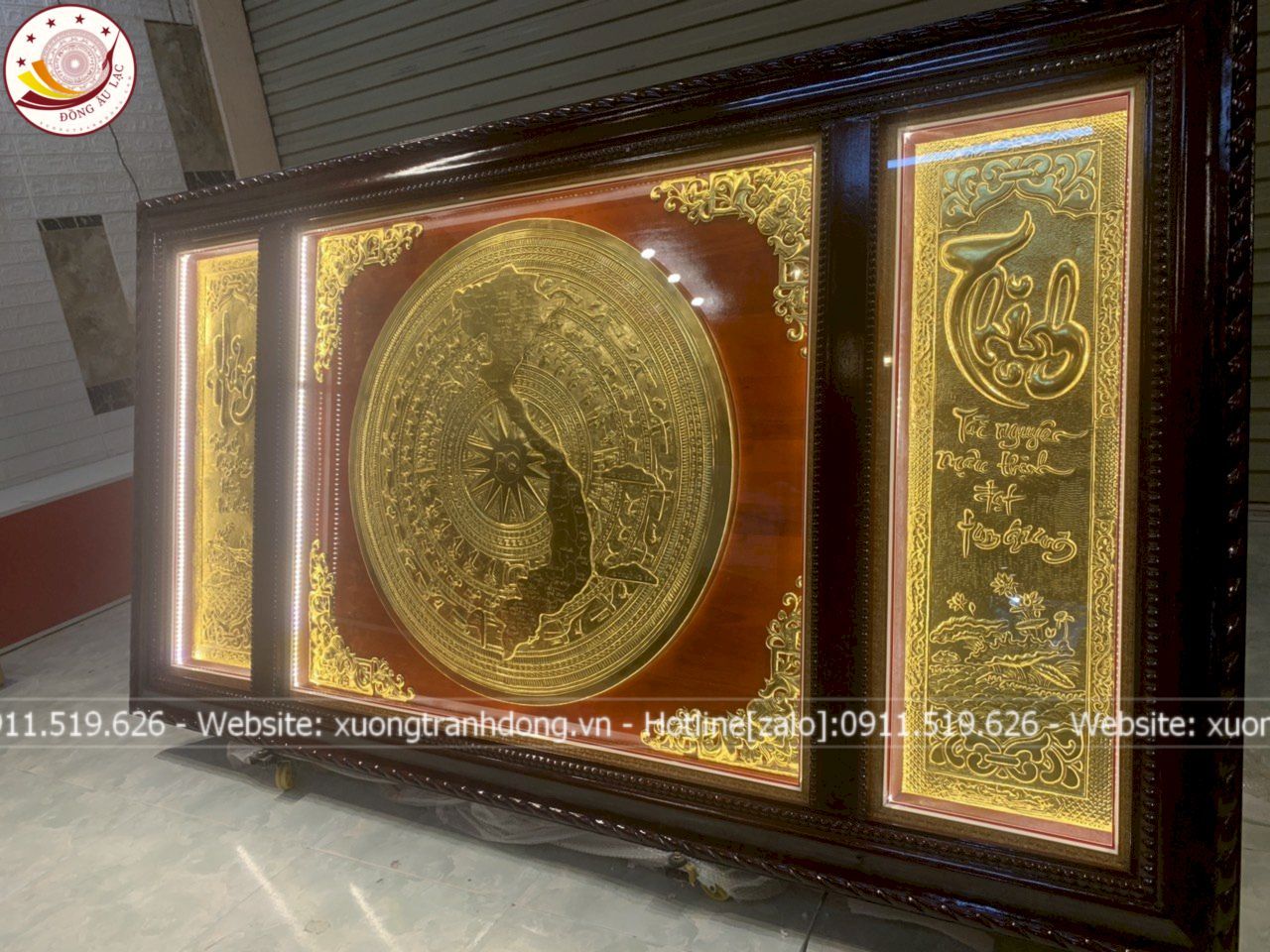 tranh trong dong dong vang dat vang kich thuoc 2m31x1m26 xuong tranh dong