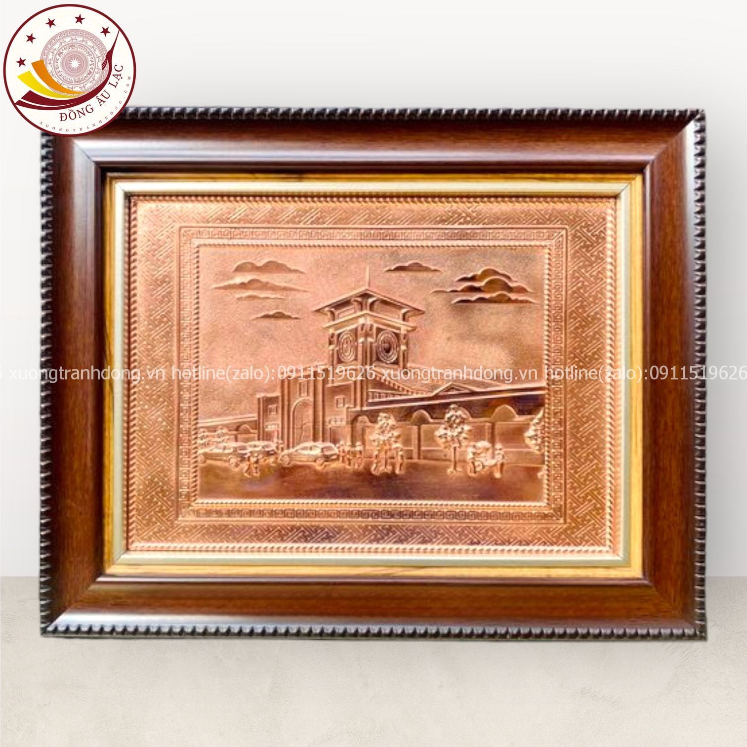 tranh qua tang danh lam cho ben thanh bang dong do kich thuoc 28x34cm xuong tranh dong