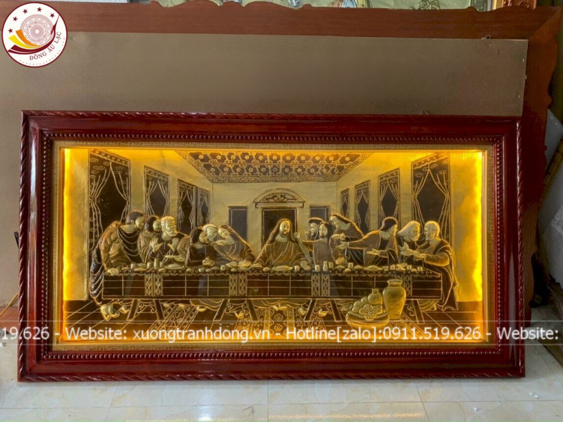 tranh bua tiec ly dong vang gia co 1 m7x90cm xuong tranh dong