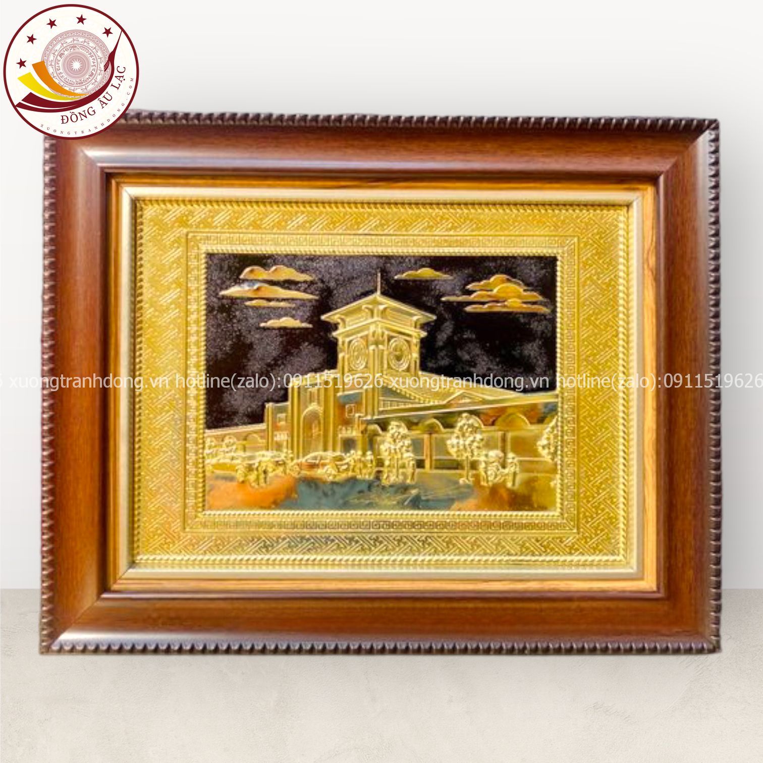 tranh qua tang danh lam cho ben thanh bang dong vang kich thuoc 28x34cm mau 3 xuong tranh dong