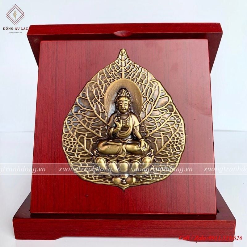 hop qua tang la bo de phat quan am 16x16cm gia co