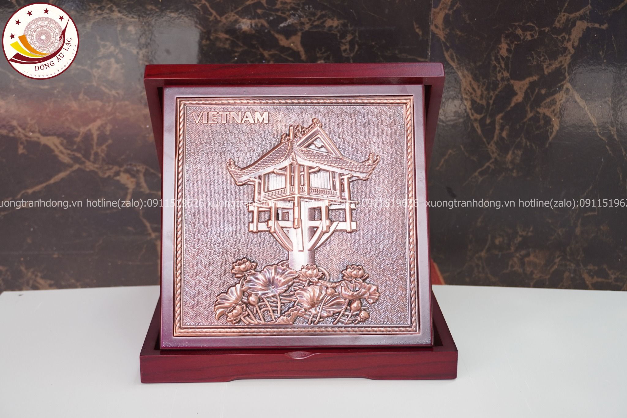 tranh qua tang danh lam chua mot cot dong do duong kinh 16cm xuong tranh dong