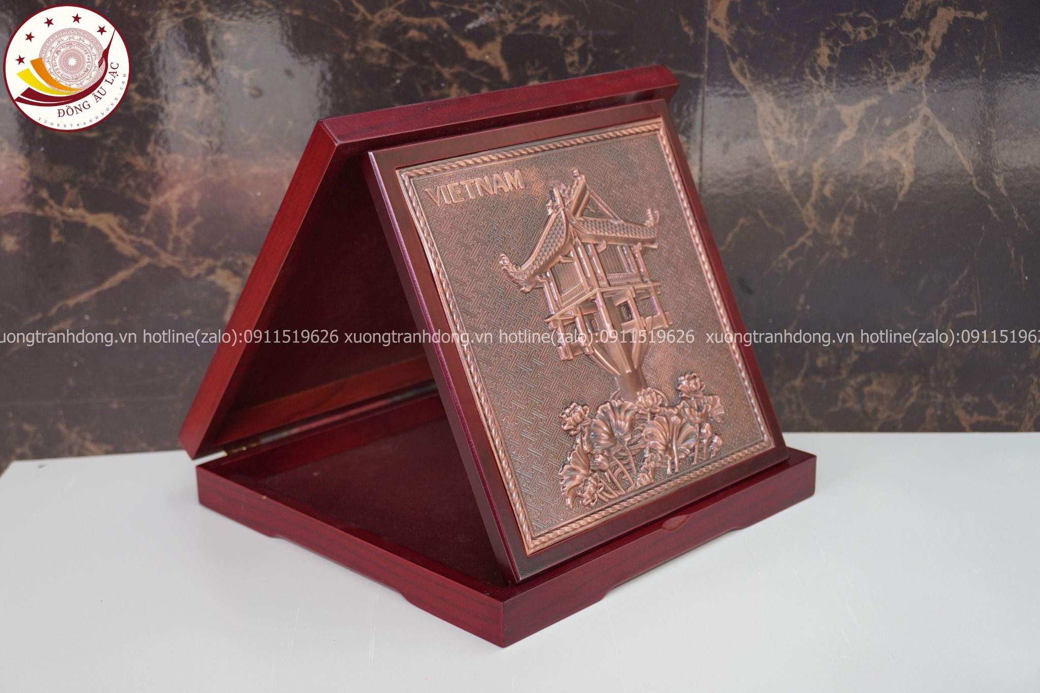 tranh qua tang danh lam chua mot cot dong do duong kinh 16cm xuong tranh dong