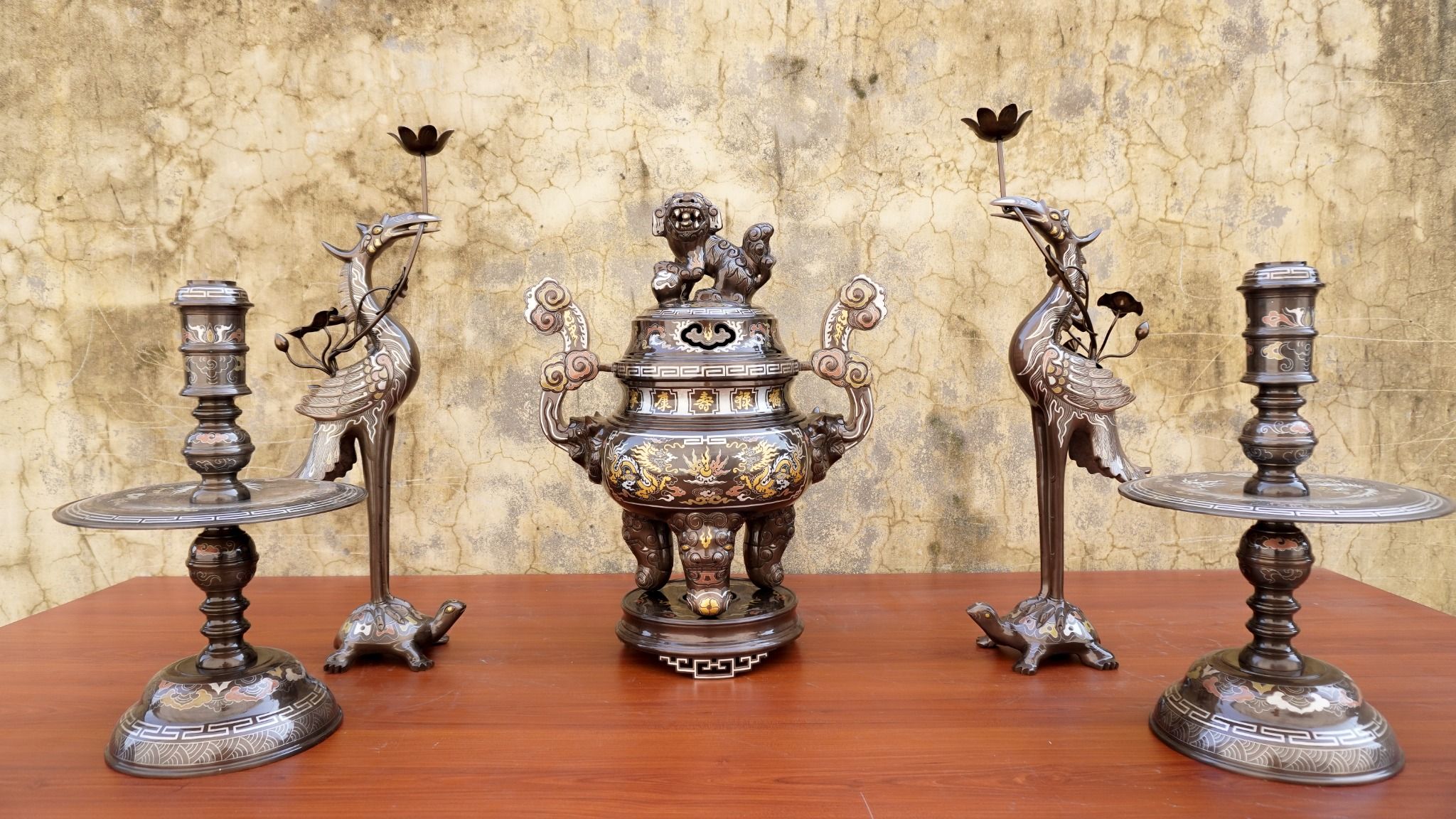 bo ngu su ngu sac dong do dinh rong cao 55cm mau 1 xuong tranh dong