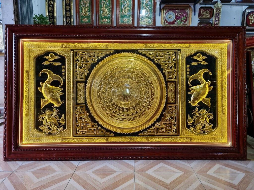 tranh cá chép bằng đồng