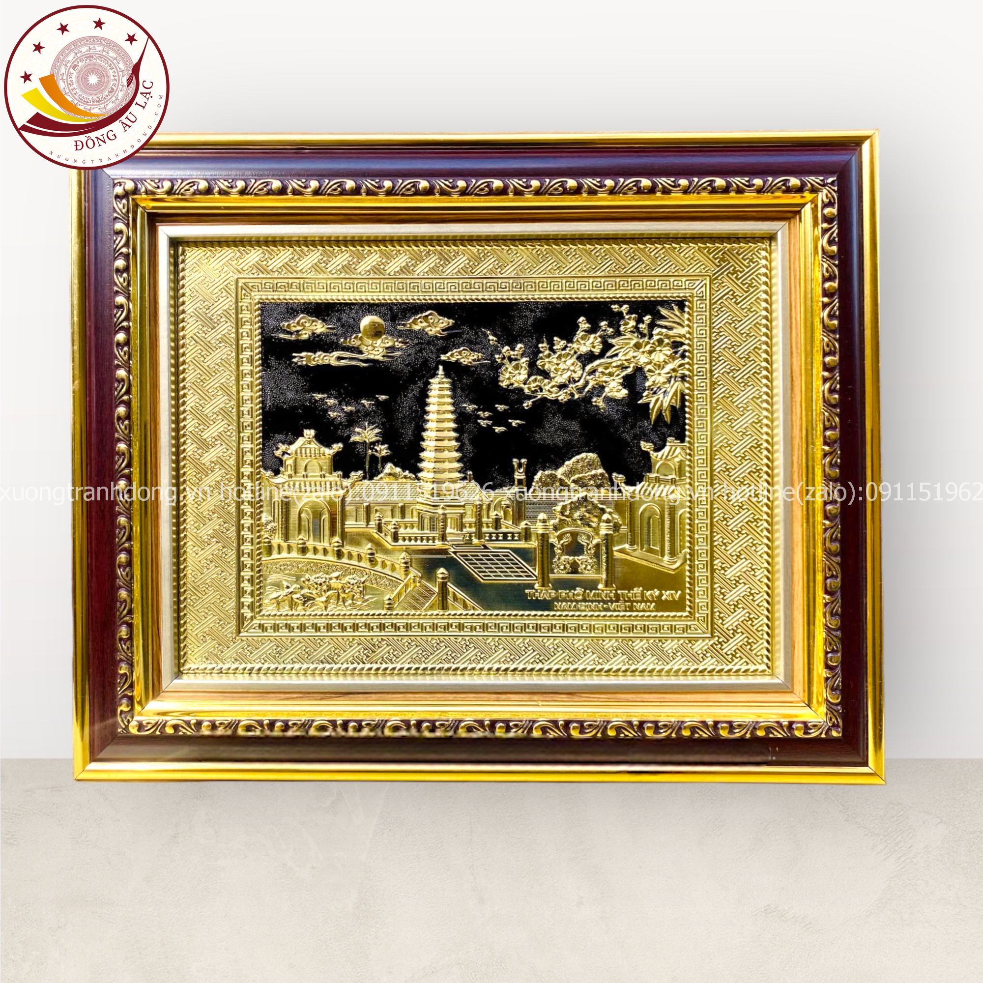 tranh qua tang danh lam thap pho minh the ki xiv bang dong vang kich thuoc 28x34cm mau 3 xuong tranh dong