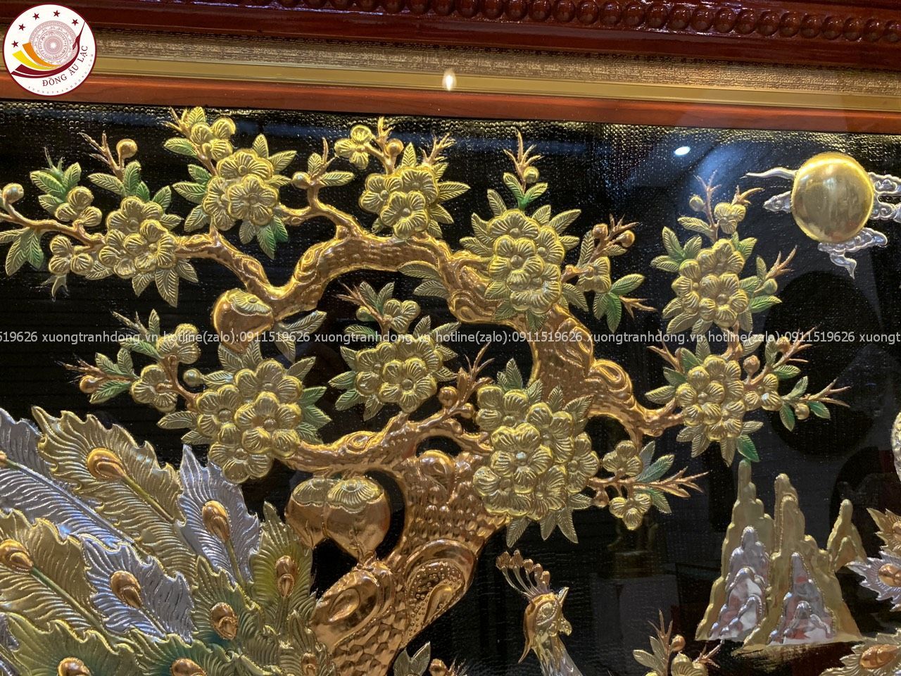 tranh ngoc duong phu quy bang dong vang dat vang bac kich thuoc 1m20x2m30 xuong tranh dong