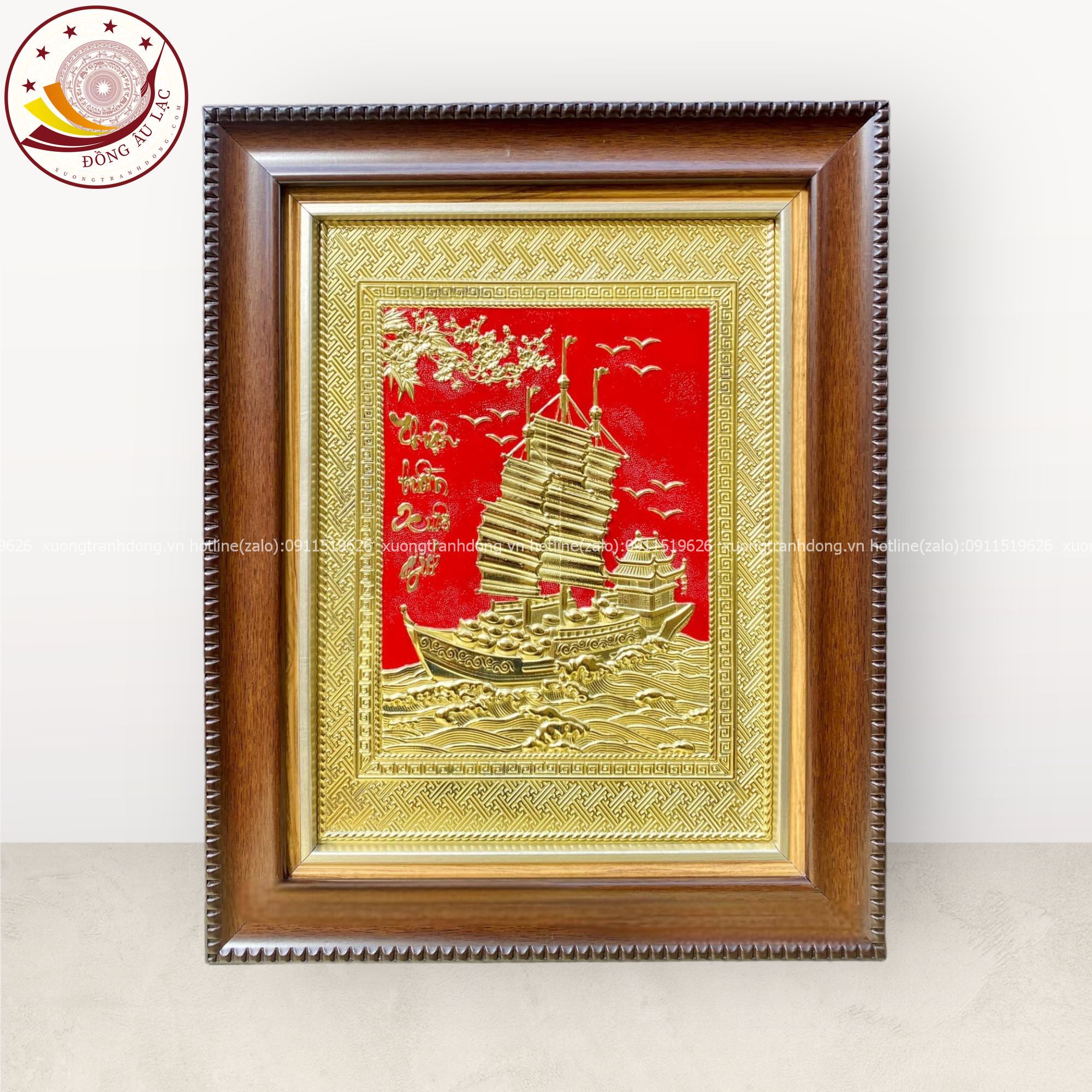 tranh qua tang thuan buom xuoi gio dong vang kich thuoc 28x34cm mau 7 xuong tranh dong