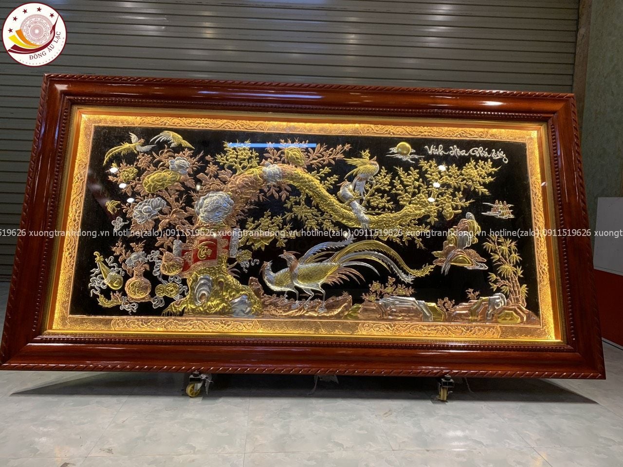 tranh vinh hoa phu quy bang dong do dat vang bac kich thuoc 1m33x2m54 xuong tranh dong