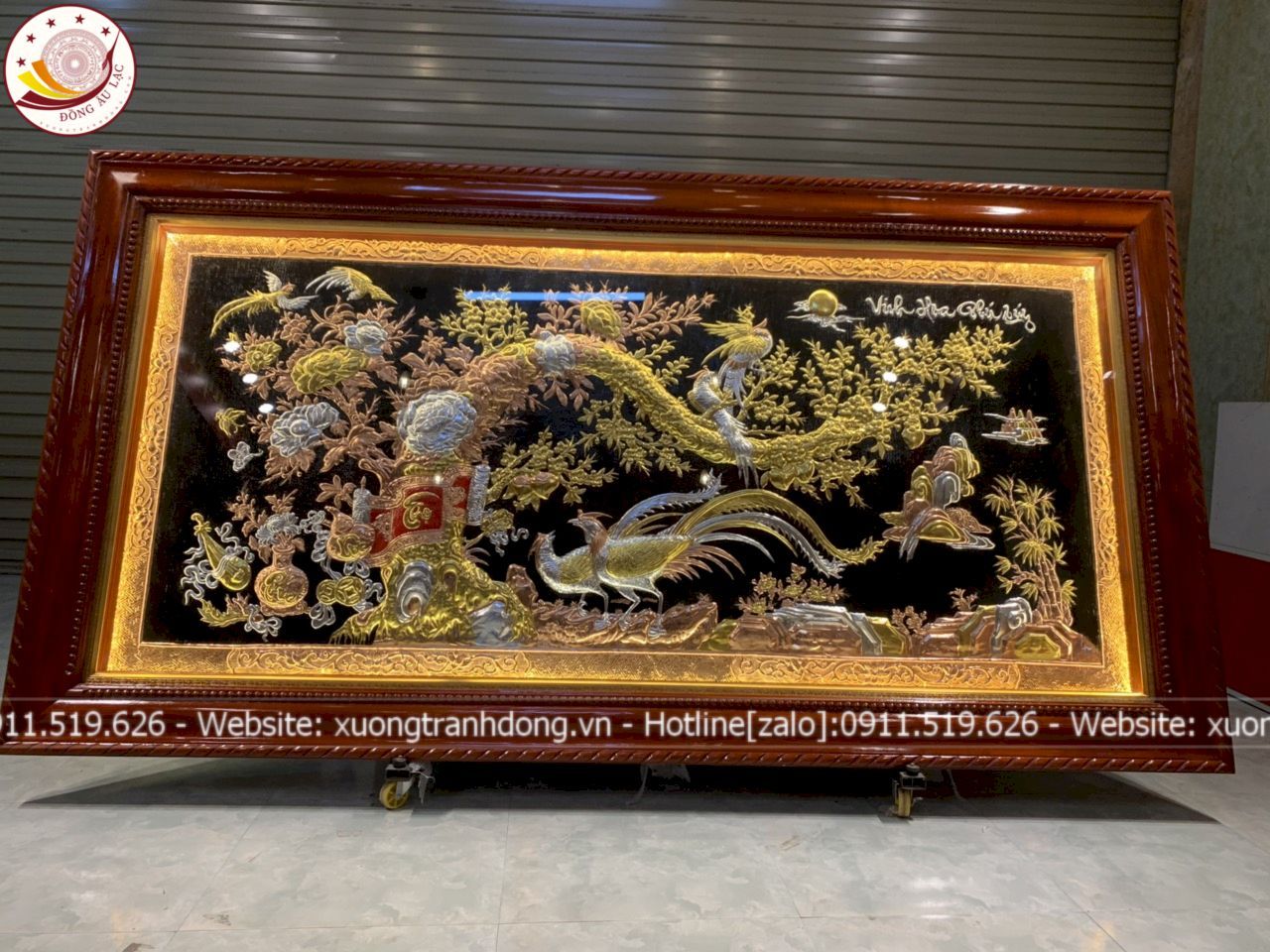 tranh vinh hoa phu quy bang dong do dat vang bac kich thuoc 2m54x1m33 xuong tranh dong