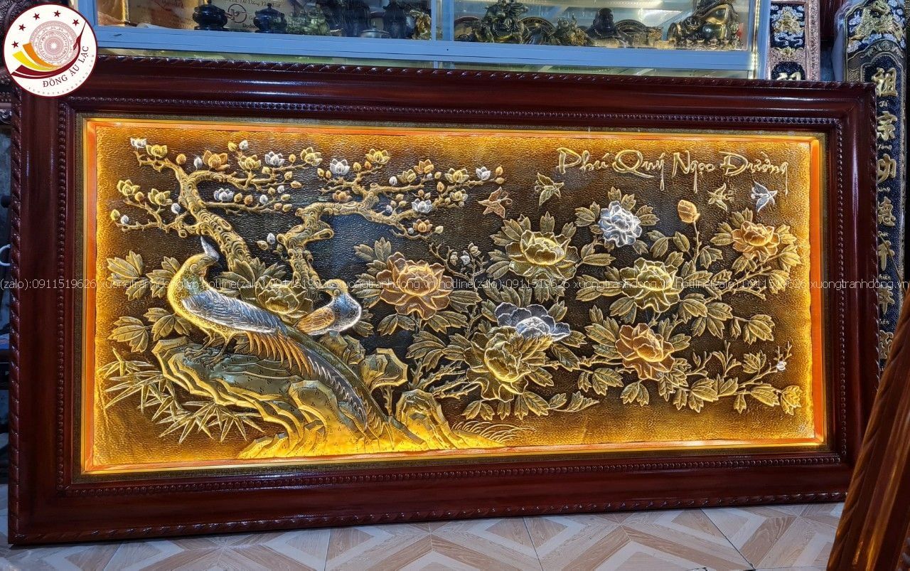 tranh ngoc duong phu quy bang dong vang xuoc dat vang kich thuoc 1m20x2m30 xuong tranh dong