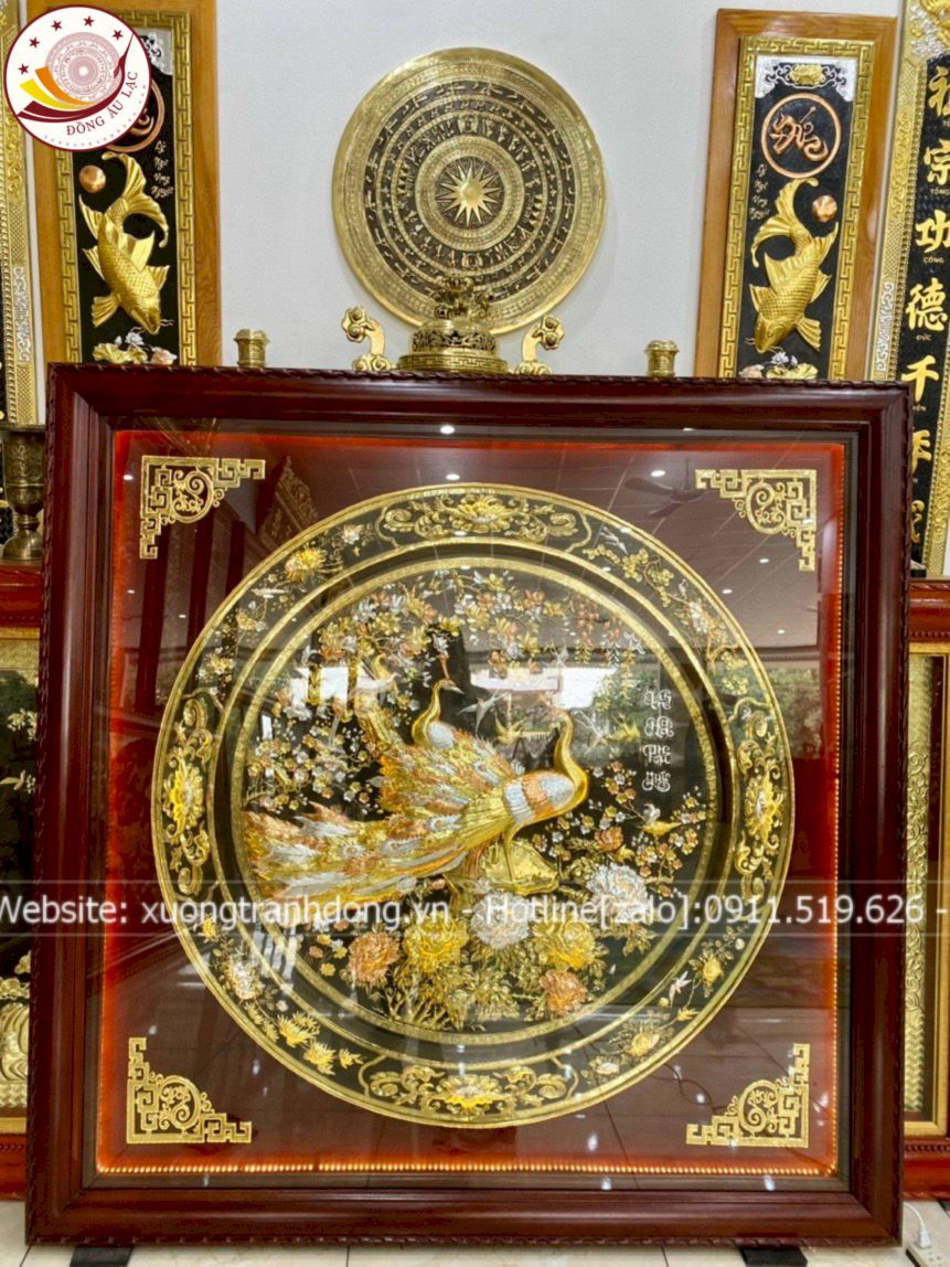 tranh vinh hoa phu quy bang dong vang dat vang bac kich thuoc 1m27x1m27 xuong tranh dong