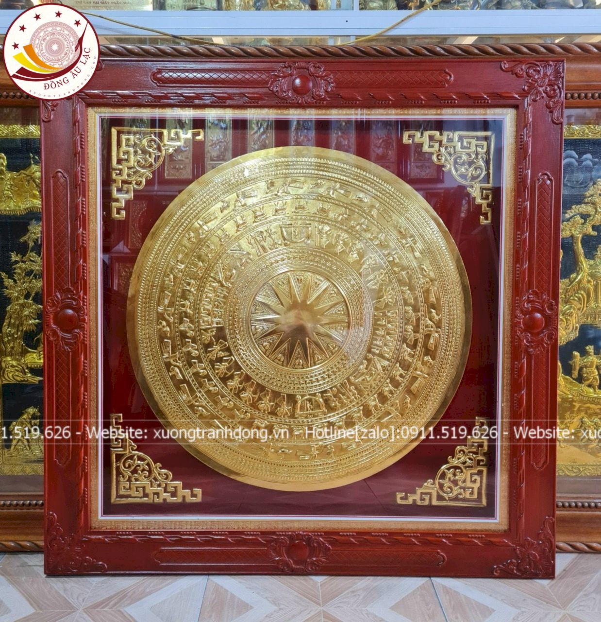 tranh trong dong dong vang dat vang kich thuoc 1m15x1m15 xuong tranh dong