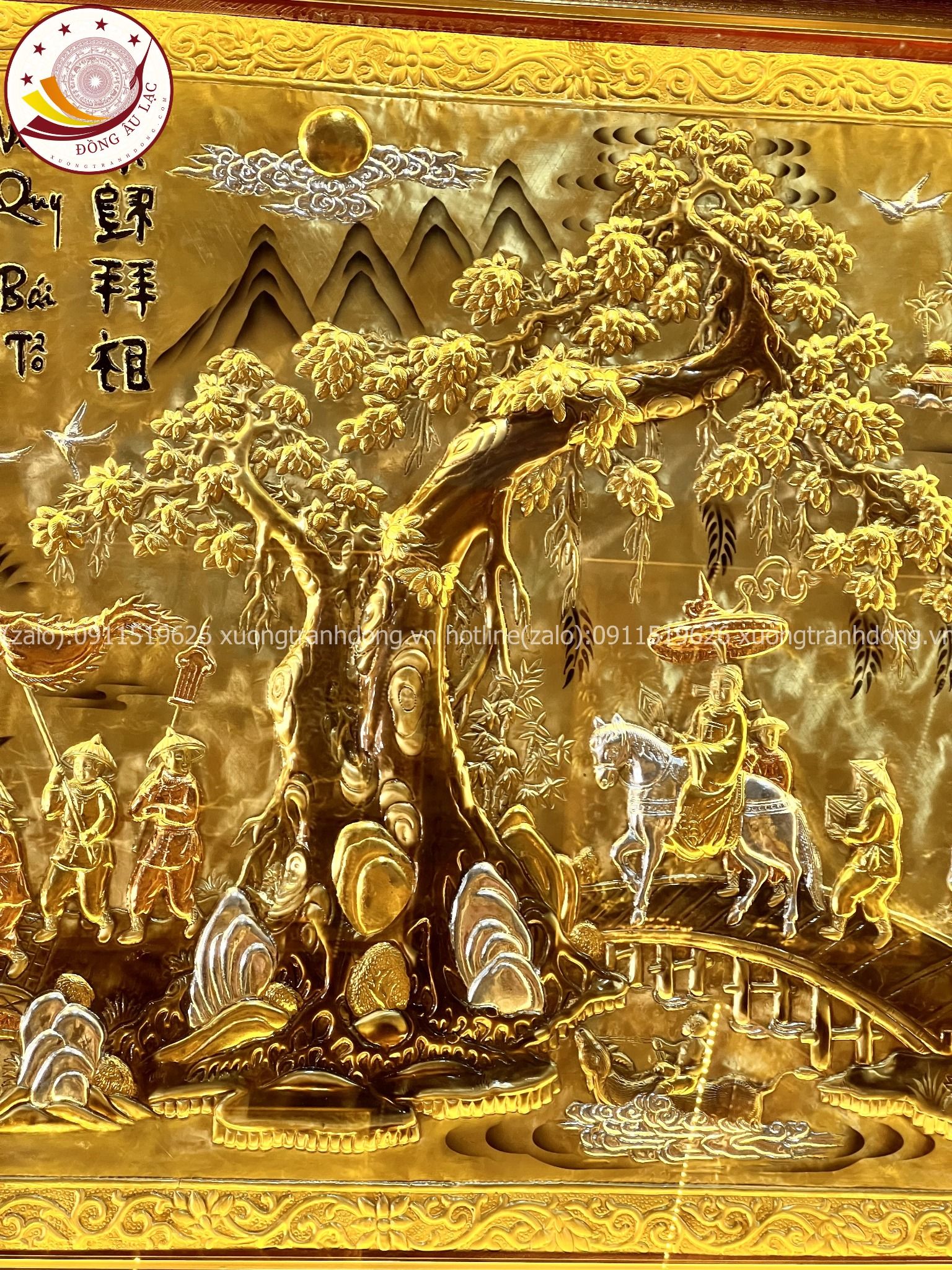 tranh vinh quy bai to dong vang nen xuoc dat vang kich thuoc 170cmx90cm xuong tranh dong