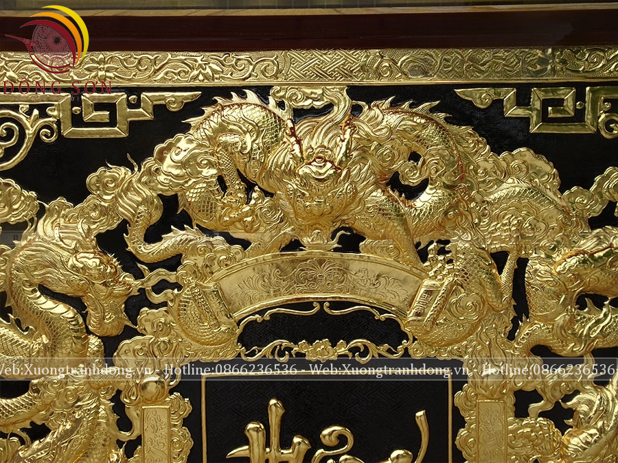 tranh cuu long hung thinh dong vang kich thuoc 127x133cm khung go soi