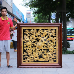 tranh cuu long quan hoi dong vang kich thuoc 133x133cm ma vang khung go gu