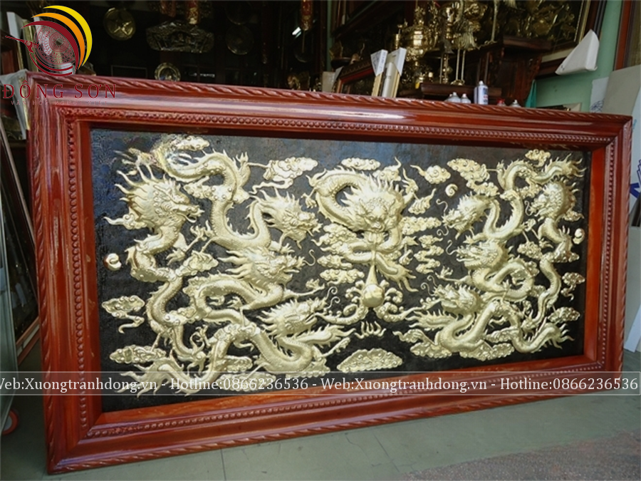 tranh cuu long tranh chau dong vang kich thuoc 90x170cm khung soi