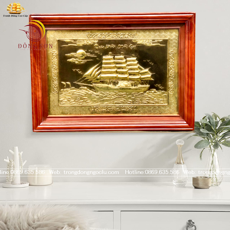 tranh thuan buom xuoi gio bang dong nen gia co cao cap tranh qua tang dep kich thuoc 68cm x 48cm