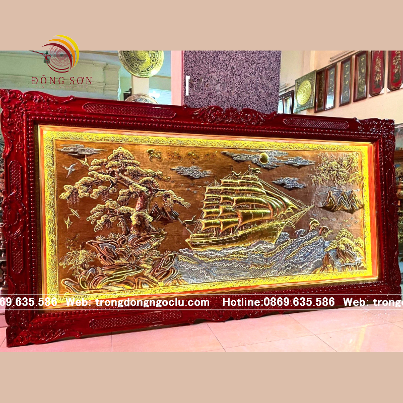 tranh thuan buom xuoi gio bang dong do nen xuoc dat vang khung duc kt 2m3x1m2