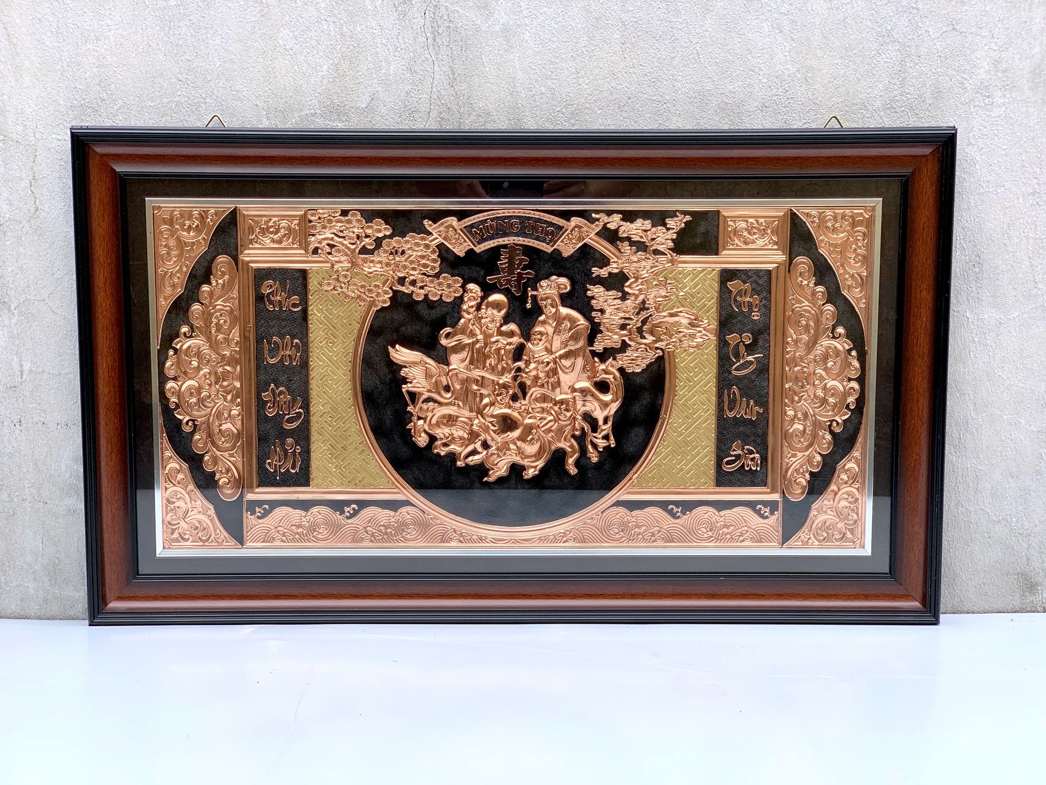 tranh mung tho ong ba dong do kich thuoc 52cm x 92cm xuong tranh dong