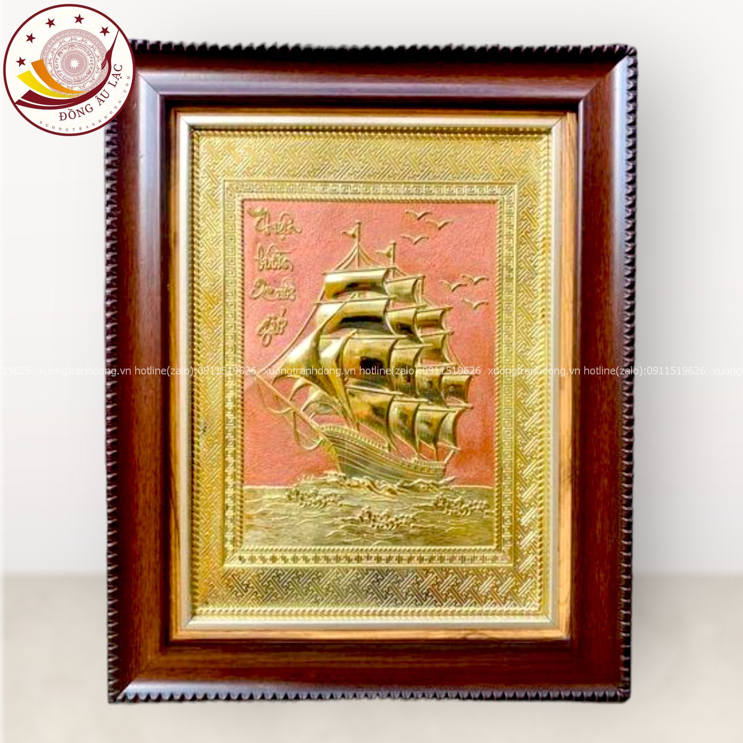 tranh qua tang thuan buom xuoi gio dong vang kich thuoc 28x34cm mau 4 xuong tranh dong