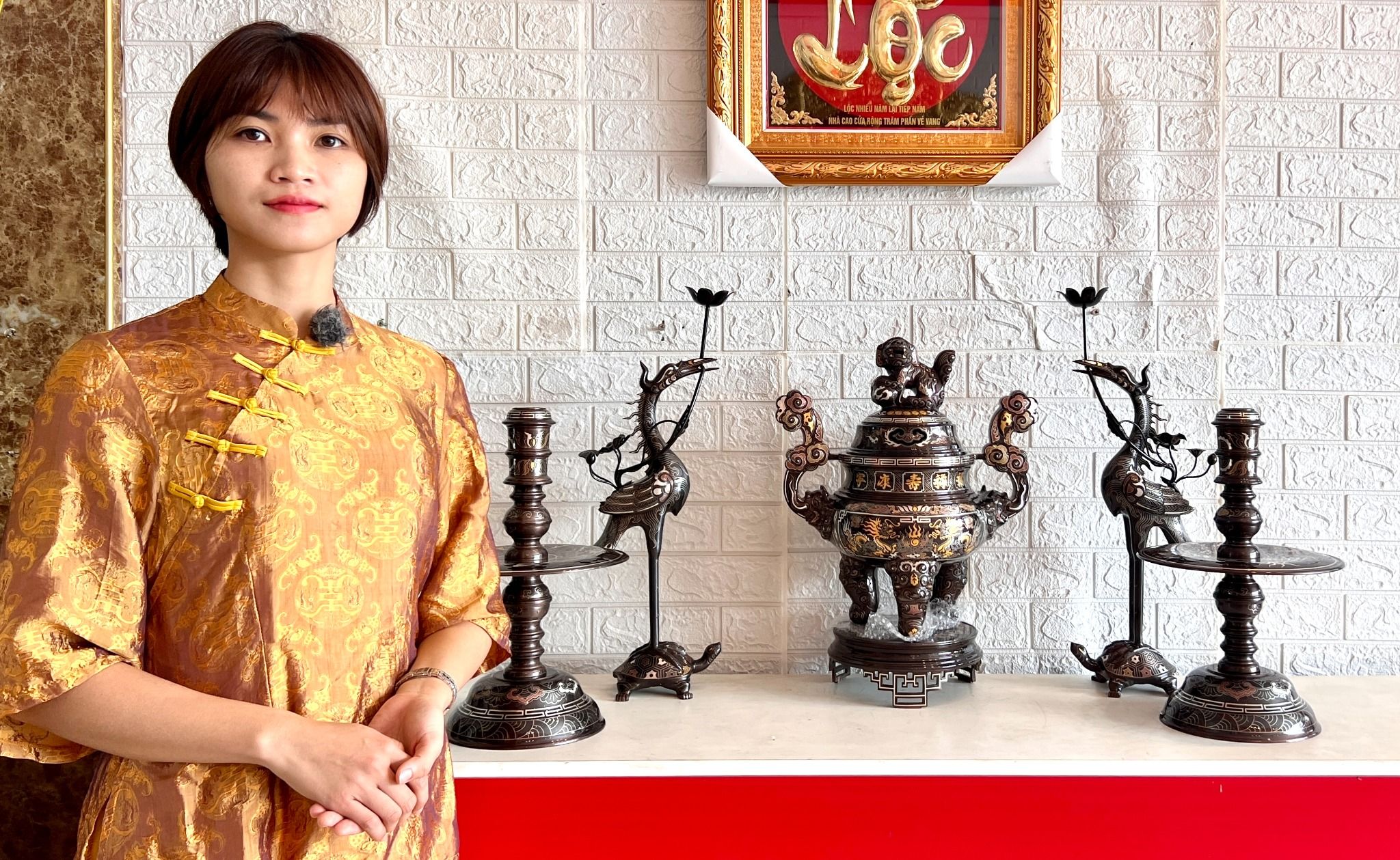 bo ngu su ngu sac dong do dinh rong cao 50cm mau 1 xuong tranh dong