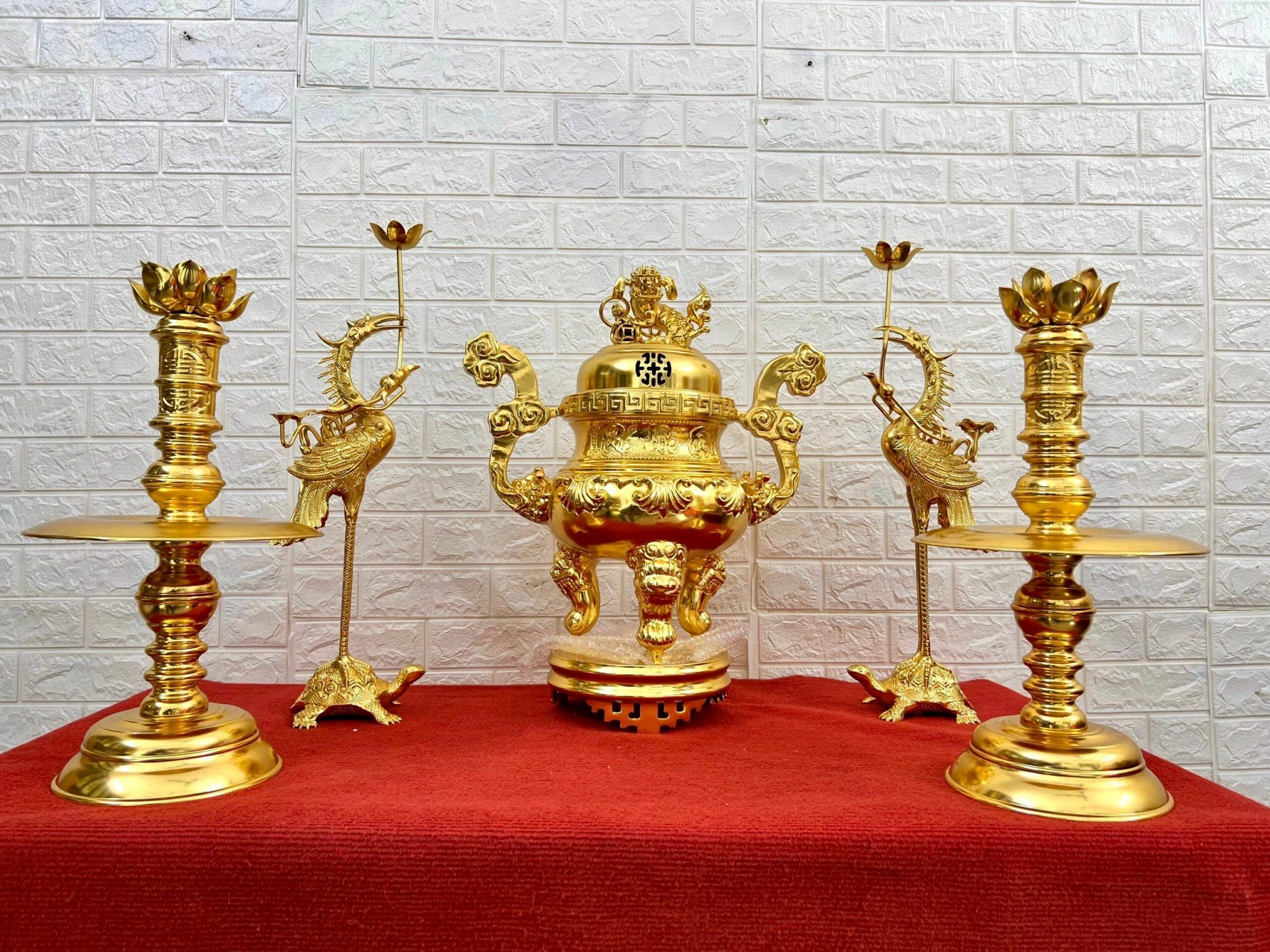 bo ngu su dong vang dat vang dinh soi cao 60cm xuong tranh dong