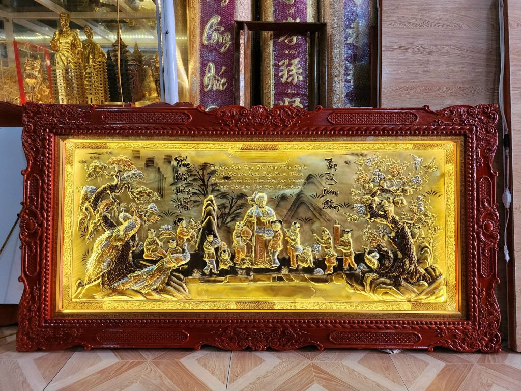 tranh mừng thọ bằng đồng