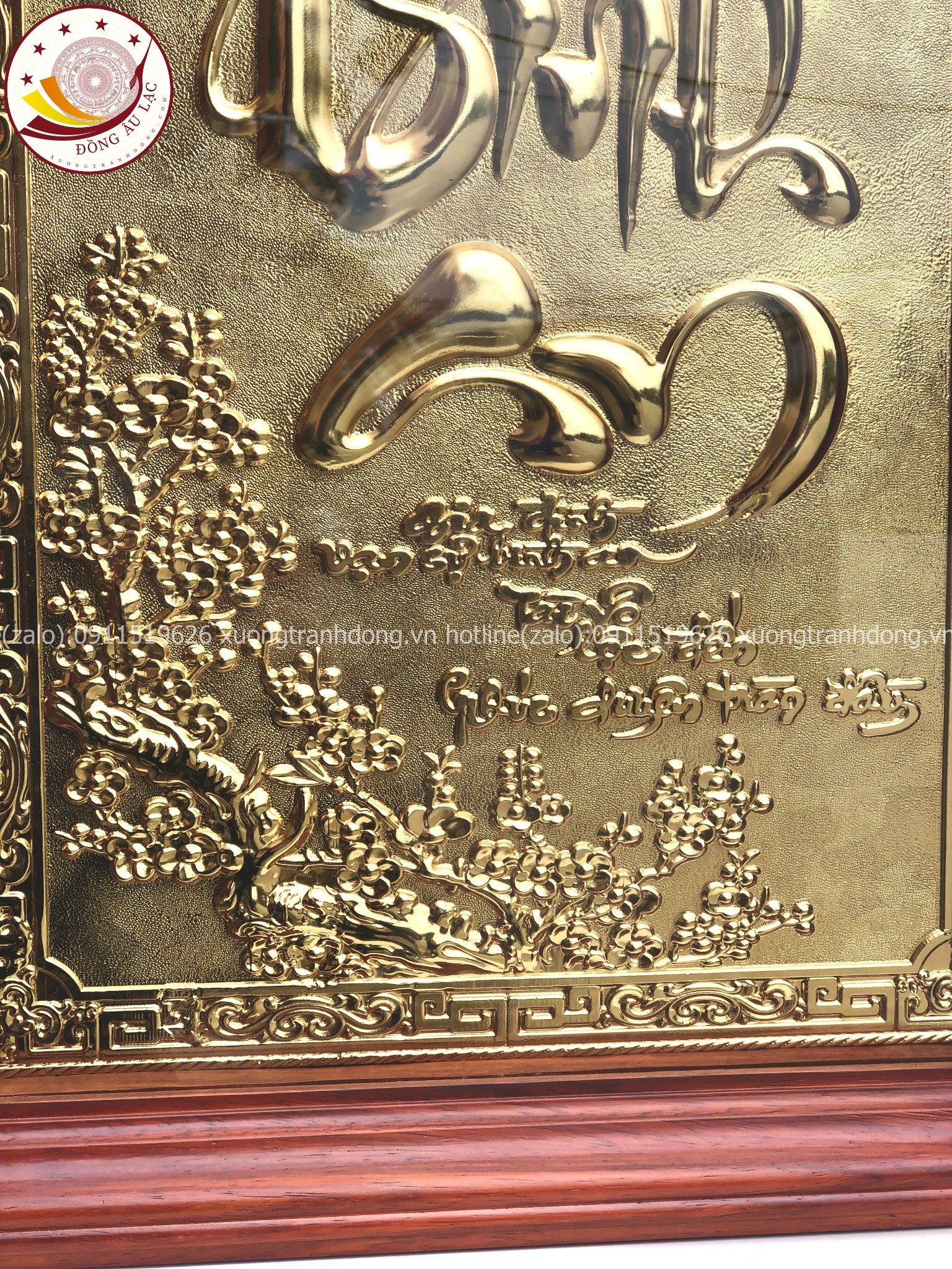 tranh qua tang chu binh an bang dong vang ma vang 24k kich thuoc 48x68cm mau 2 xuong tranh dong
